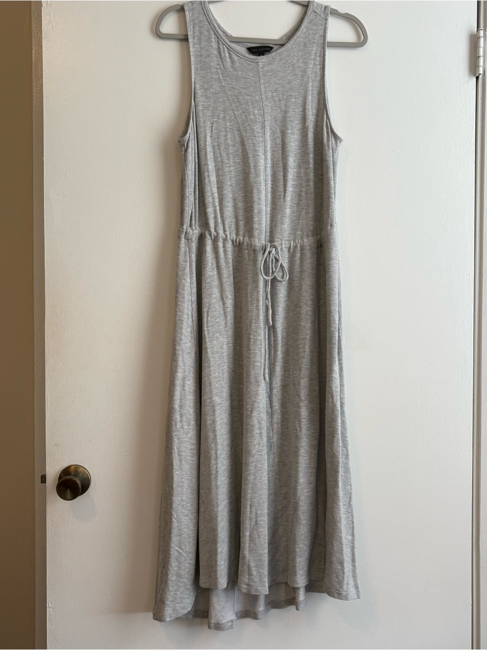 The Limited Light Gray Sleeveless Tie-Waist Maxi Dress Women’s Large